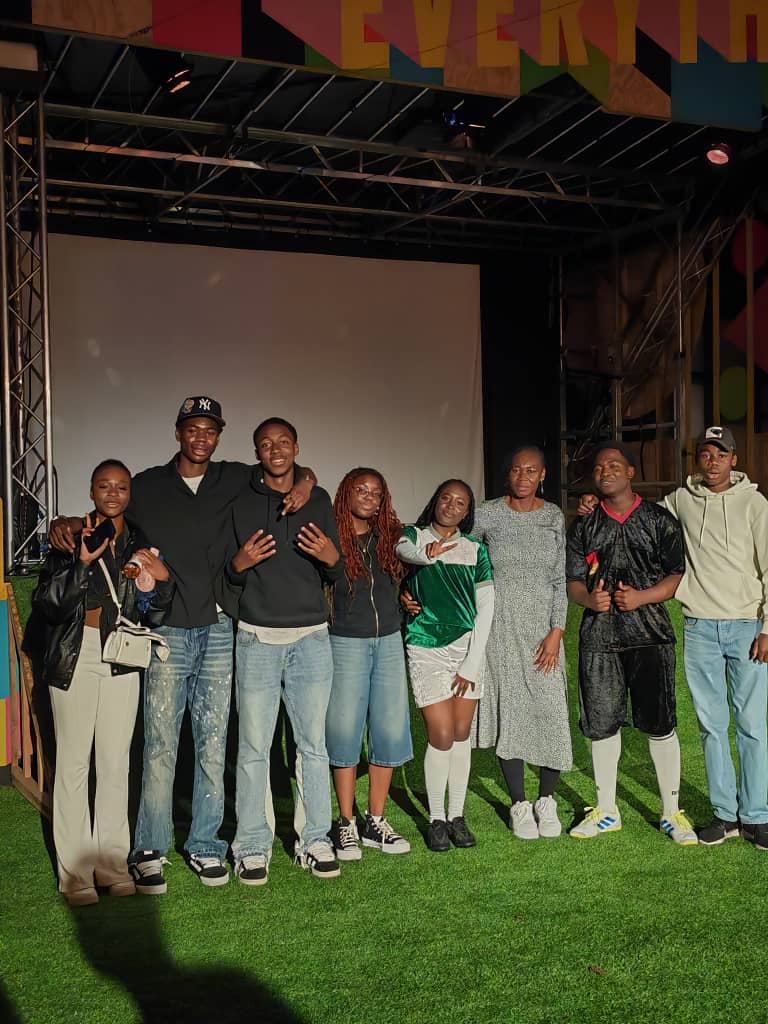 Group of teens at an Inspire Youth Club movie night